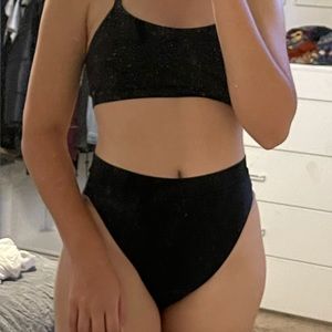 High Waisted Black Swim Bottoms